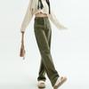 Wide-leg Pants for Women Spring Retro High Waist Trousers High Waist Loose Casual Pants for Women Spring Floor Straight Pants for Women Spring