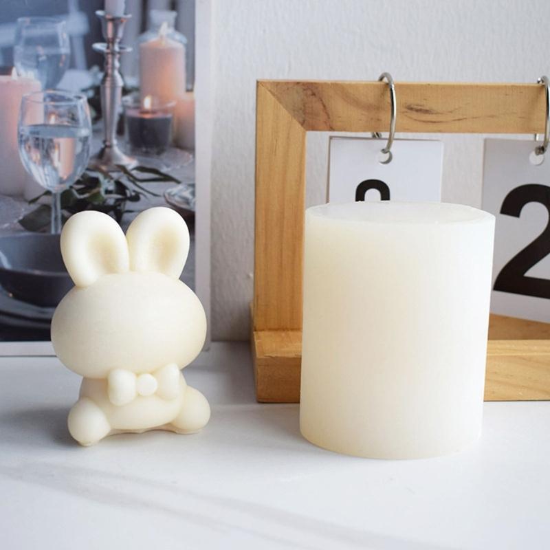 3D Easter Bunny Candle Mold Handmade Craft Gypsum Fondant Cake Decoration DIY Silicone Clay Soap Mould for Candle Making