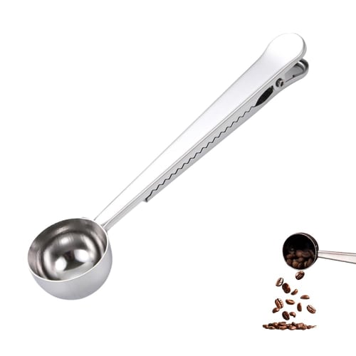 Stainless Steel Coffee Measuring Spoon, 10g Capacity, with Clip, Perfect for Tea, Granulated Sugar, Flour, Milk Powder, Spices, and More, Ideal for Ki