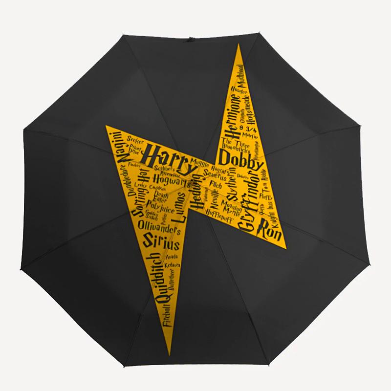 

1pc Harry Potter Automatic Umbrella Durable Iron Frame & Plastic Handle, Gift for Men & Women, Sturdy Construction yy250902001