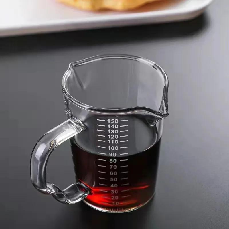 70/150ML Espresso Glass Cup Measuring Cup Milk Latte Jug Coffee Supplies Kitchen Dining & Bar Mug Drinkware Double Thick Bottom