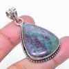 Natural Ruby Fuchsite Gemstone 925 Sterling Silver Jewelry Pendant 1.81" AP-15402