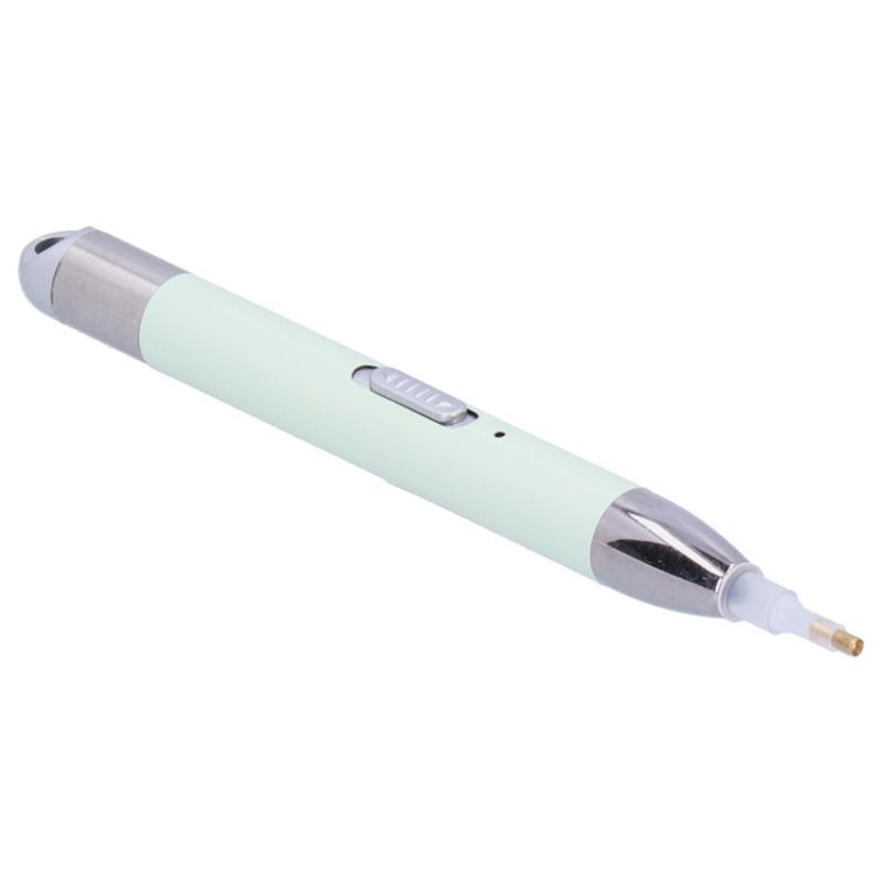 Diamond Painting Pen With Light Head USB Rechargeable DIY Craft Tools CrossStitch Accessories(Matcha Green )