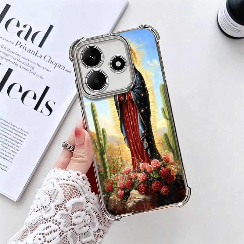 

Virgen Mary Virgin De Guadalupe Soft Phone Case For Xiaomi Redmi Note 14 15 Pro Plus 13 12 11S 11T 5G 10 9S 9 Plating Anti-Fall Redmi Note 11 Pro 5G