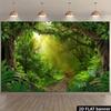 2D Üppiger Regenwald Kulisse Fotografie Hintergrund Banner