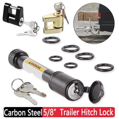 Heavy Duty 5/8" Trailer Hitch Pin Lock 5/8-Inch Pin Diameter Black Trailer Hitch Lock Fits 2-Inch Receiver for Tow Truck Boat