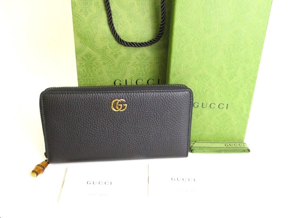 

Автентичний довгий гаманець GUCCI Marmont GG Bamboo Black Leather Round Zip №9823 Refurbished