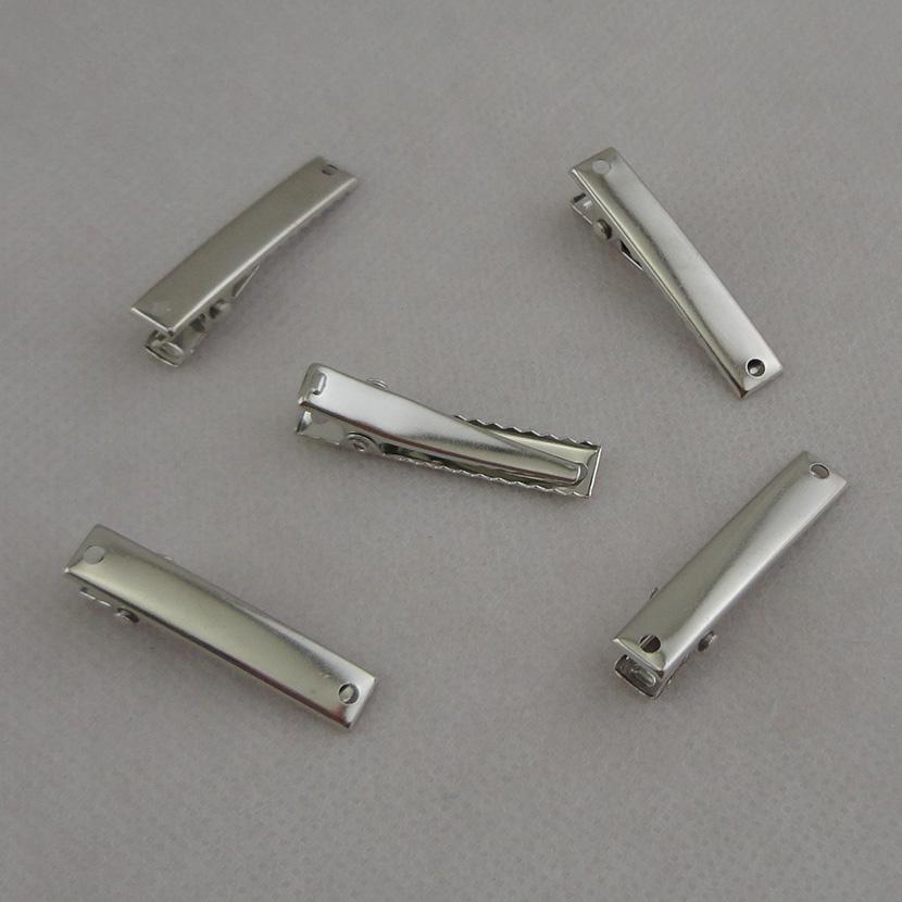 50PCS/bags 3.5cm 4.5cm Two Holes Flat Rectangle Metal Alligator Hair Clips for Handmade Hair Jewelry Lead Free Nickle Free