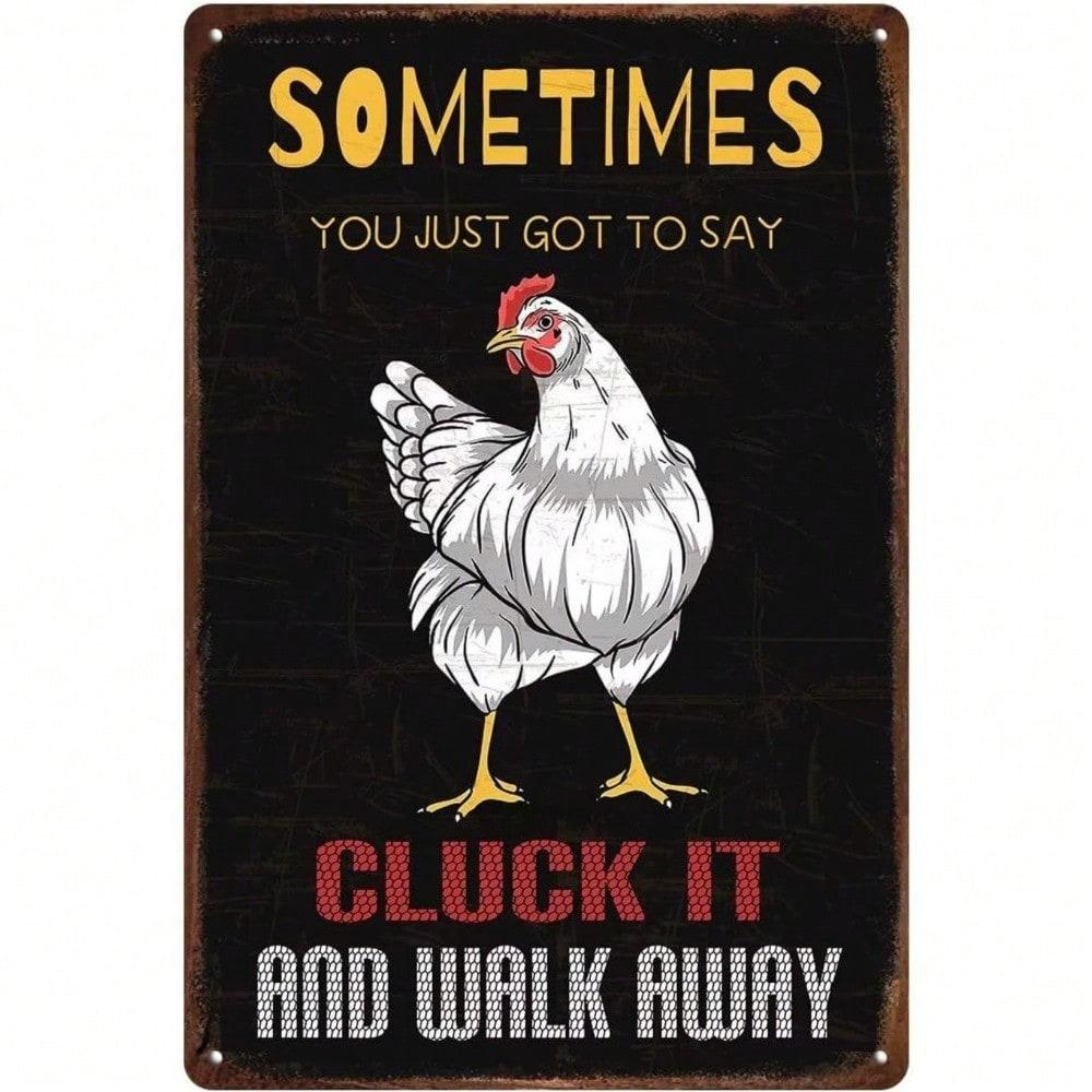 Vintage Funny Chicken Wall Sign Metal Retro Farmhouse Kitchen Decor 8x12 Inch 20x30cm