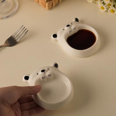 Ceramic Small Flavor Plate, Cute Little Dog Sauce Plate, Butter Small Plate, Mini Sushi Soy Sauce Dipping Bowl