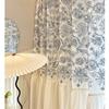 Korean Rufffle Embroidery Curtains Road Pocket Shade Curtain Floral for Kitchen Bedroom Living Room Bay Window Cabinet Curtain