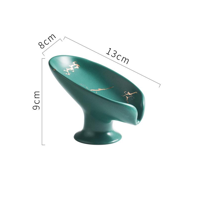 Ceramics Leaf Shape Soap Box Drain Soap Holder Box Luxury Bathroom Accessories Supplies Heart Shape Soap Dish Tray Gadgets