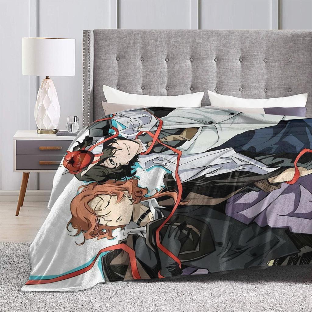 Dazai Bungo Stray Dogs Blanket Super Soft Print Plush Bedding Throws For Kids Adult Couch Bed Flannel Bedspread Bed Cover