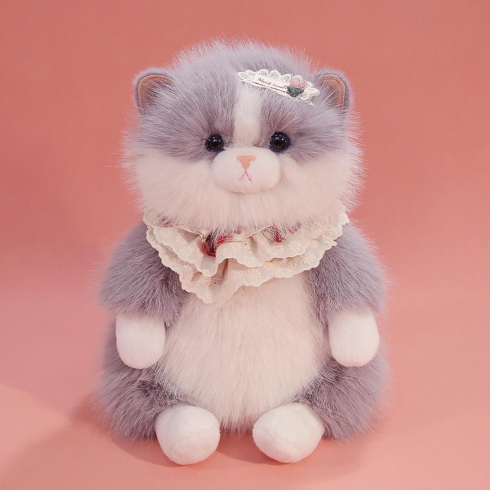 Lifelike Plush Cat Toy With Soft Polyester Fiber Filling For Kids And Collectors