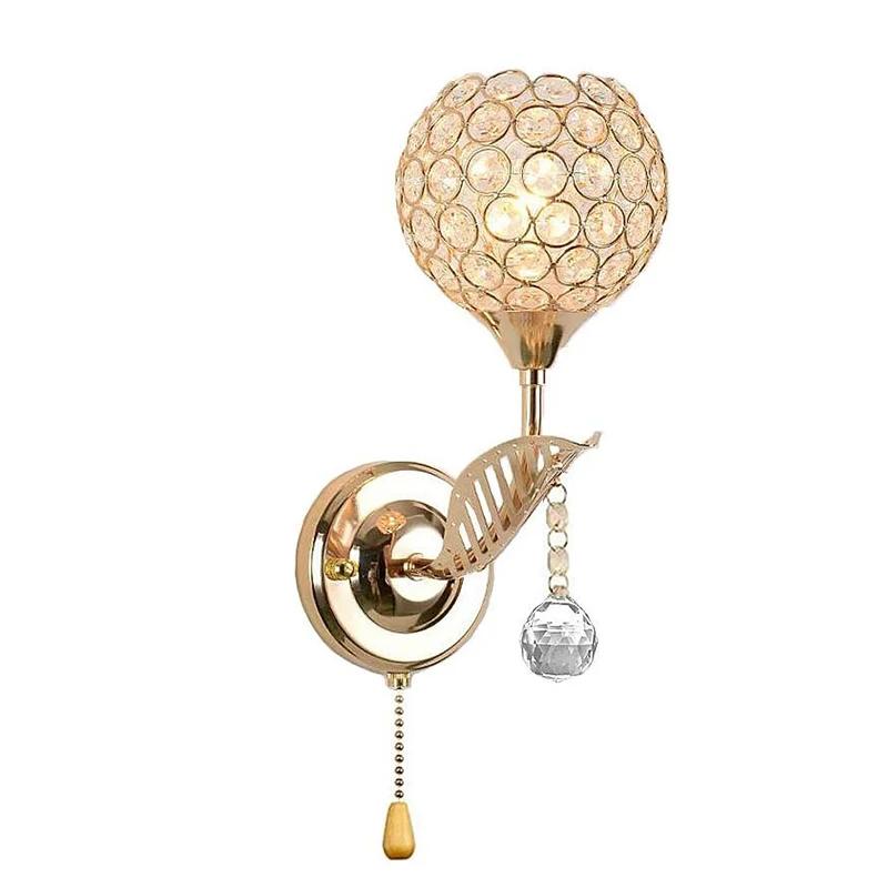 Europe Style Crystal Wall Lamp Decorative E27 Socket Wall Mount Lamp for Bedside Porch Hallway Wall Decoration Bedroom Light