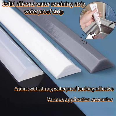 100 cm Silikon katı eşik su tutma şeridi, Banyo duşu su engelleme şeridi, tezgah üstü su engelleme şeridi, katı su geçirmez şerit