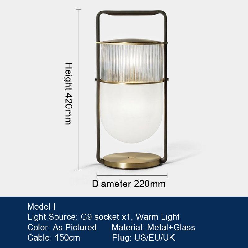 LED Table Lamp Bedroom Bedside Lamp Minimalist Art Decoration Designer Glass Desk Light