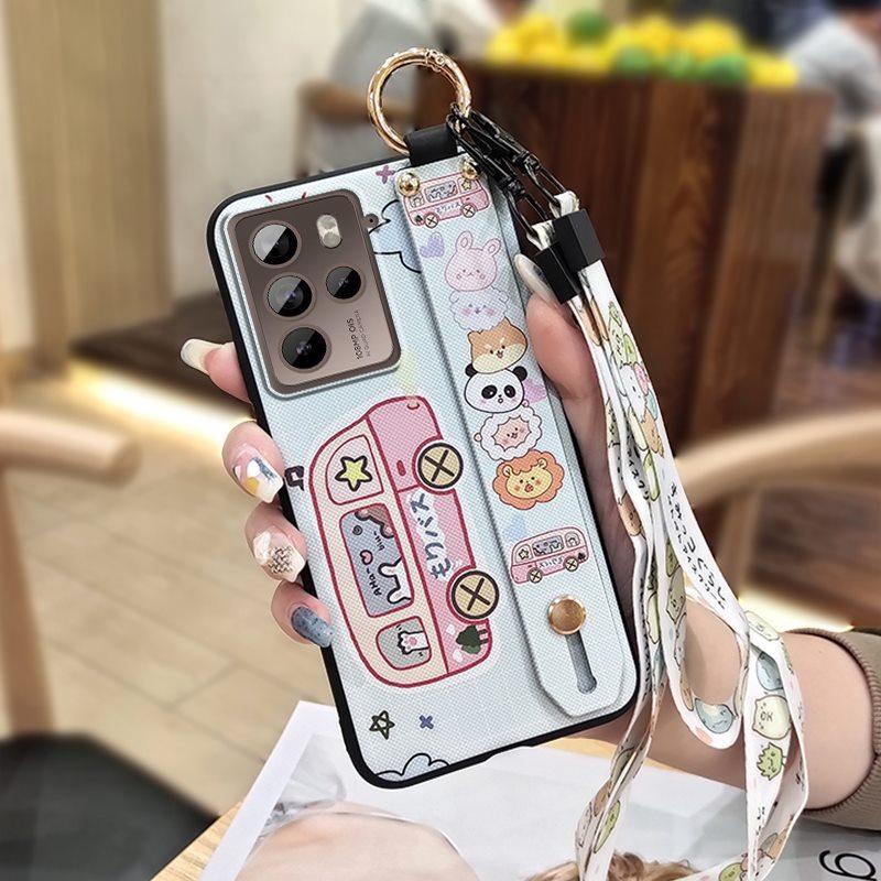 Anti-knock Wristband Phone Case For HTC U23 Pro/U23 Back Cover Anti-dust Phone Holder Cartoon Wrist Strap Dirt-resistant