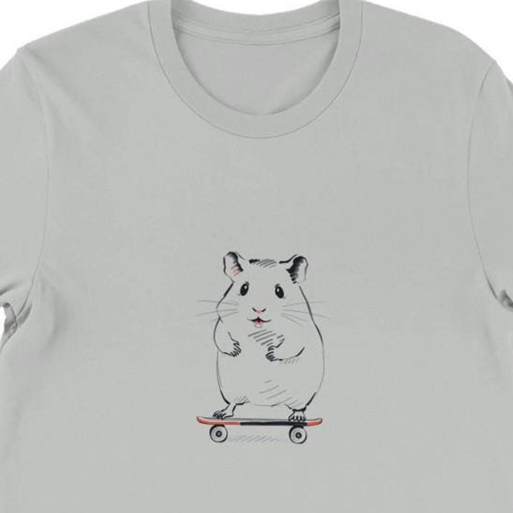 Hamster Skateboarding Tee , Unisex, Animal Lover Shirt, Funny Animal T-shirt, Gifts For Him, Gifts for Her