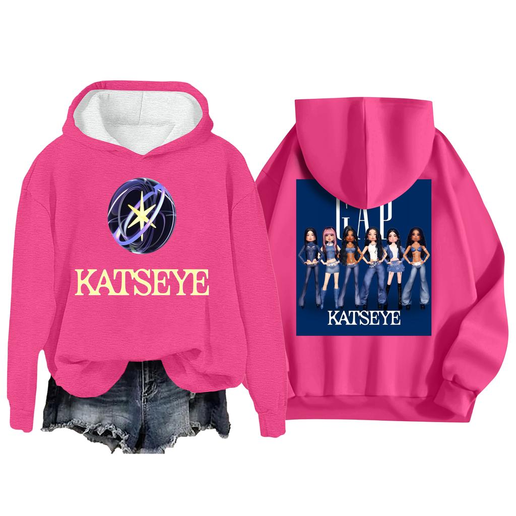 Women's Fashion Casual Long Sleeve Loose Printed Pullover Sports Long Sleeve Hooded Sweatshirt