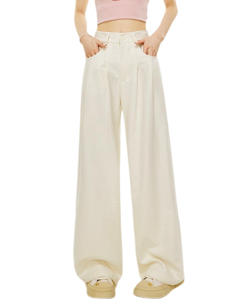 

Wide pants for gaucho elastic loose long long body coverage [HIMATI] women, pants, waist, fit, plain, length, slimming, refreshing, casual, summer, белый