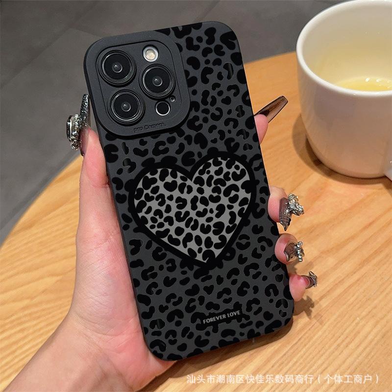 Fashion personality leopard print love for iPhone phone case Apple 11/12/13/14/15/16 Pro Max