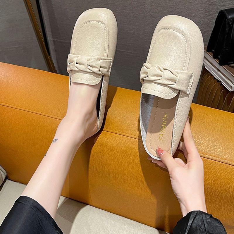 Baotou half slippers women's outer wear spring and summer new versatile heelless lazy shoes soft sole half drag single shoes