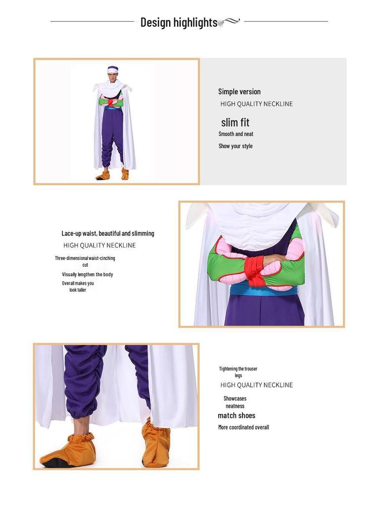 Master Roshi & Son Goku Halloween Cosplay Costumes: Demon King & Goku Clothes