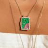 Brass Retro Necklace Multicolor Waterproof Ethnic Pendant Necklace Hypoallergenic Real Gold Plated 18K Gold Plated Necklace Gift
