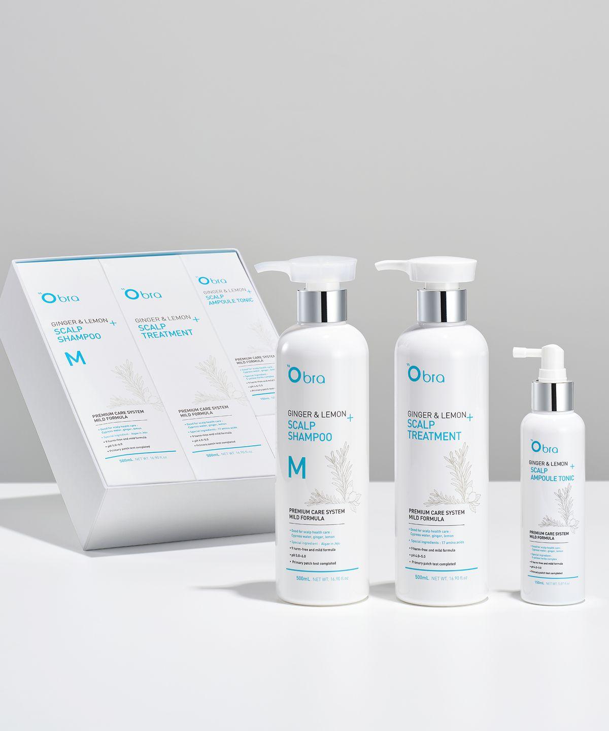 Ginger & Lemon 3-Piece Set (Moisture Shampoo + Treatment + Ampoule Tonic)