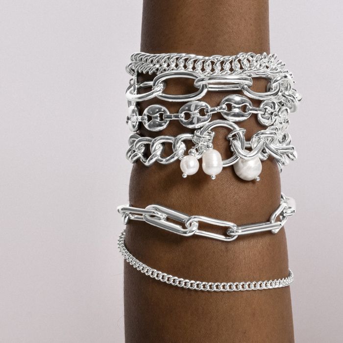 Bracelet - Luxenter - Nelo - Fini En Rhodium - Longueur 20 Cm - Alliage Métallique