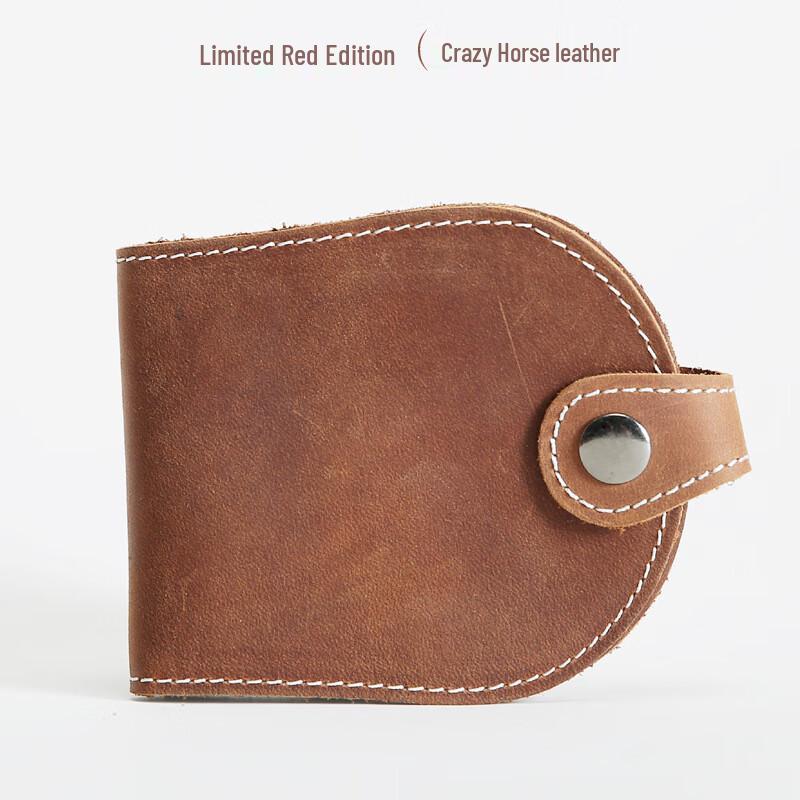 Weipeluo Короткий кошелек и ключница из кожи Crazy Horse One Size