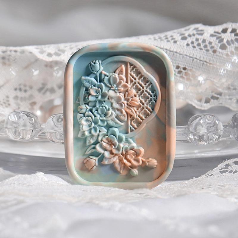 Flowering Period Fine Embossed Lacquer Seal Head Shaped 3D Modeling Hand Account Envelope Sealing Wax Sealing Decoration
