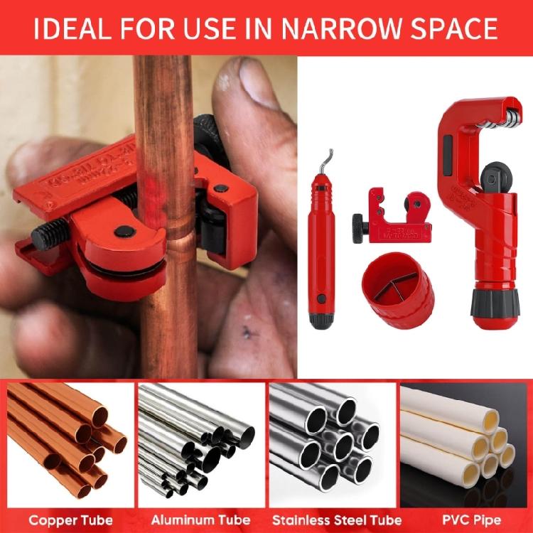 MultiSize Pipe Cutter Set 6-50mm 3-22mm Diameter Capacity Includes Roller Bearing Design For Effortless Operation
