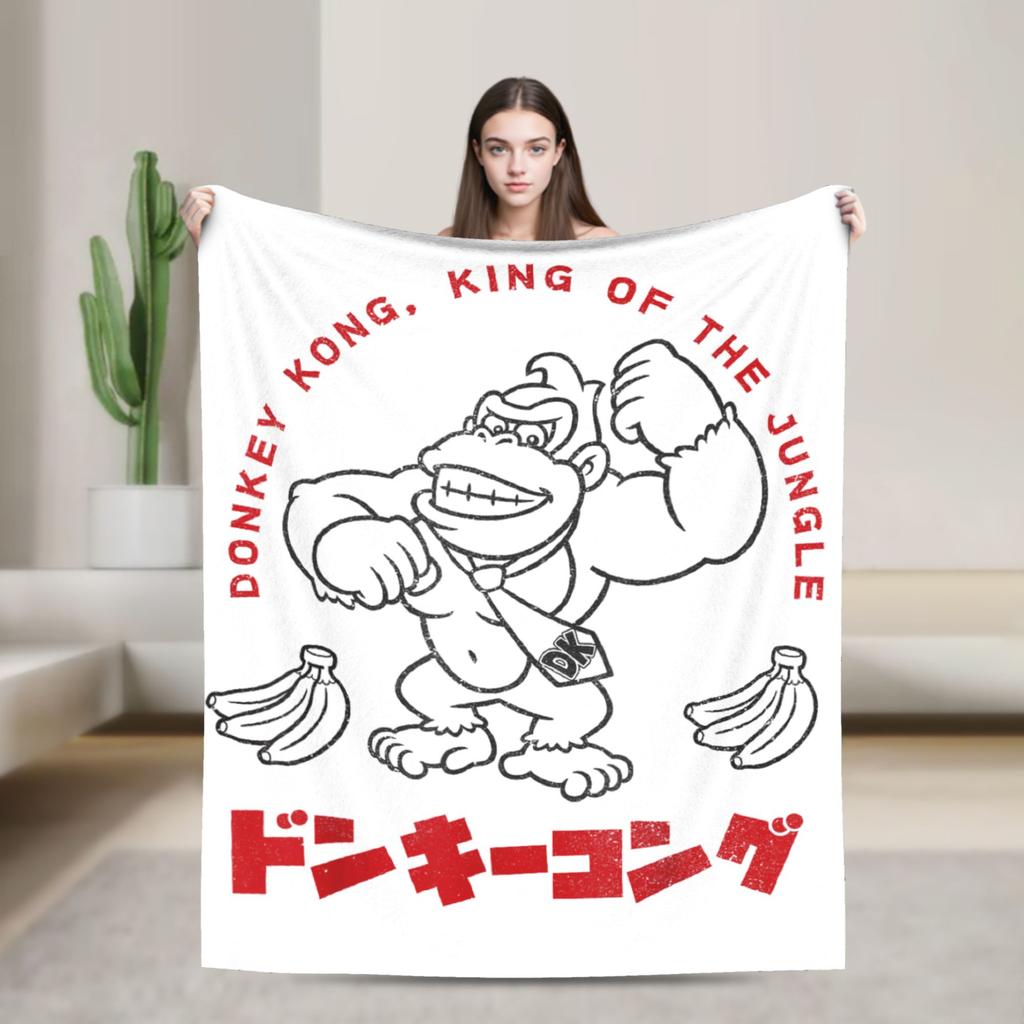 Donkey Kong Spiel Decken Flanell Super Warme Überwurfdecke für Bettdecke Sommer