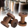 3Pcs Wooden Spools Reels Dark Brown Chic Bobbins for Crafts DIY Sewing Threading Tools