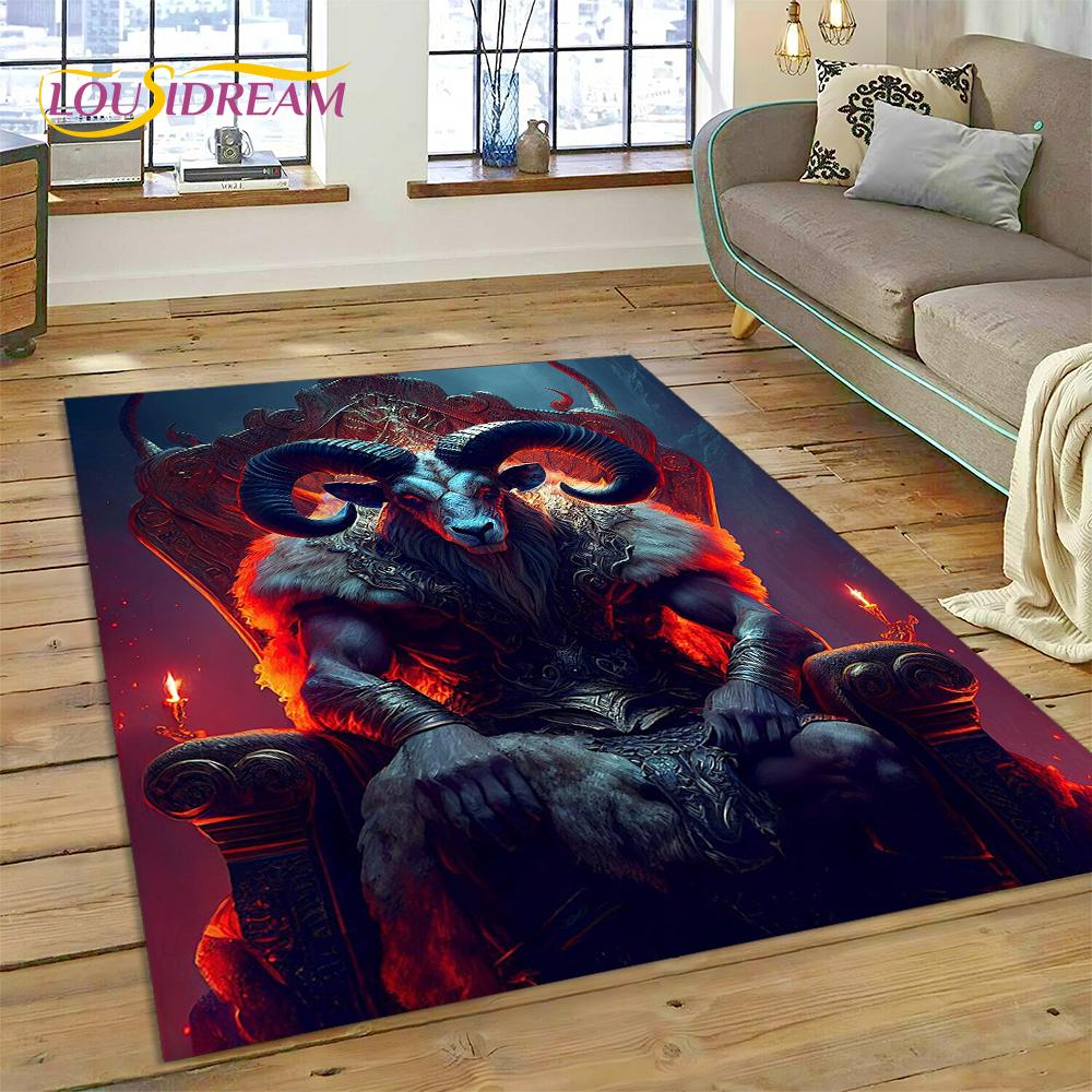 Gothic Horror Monsters Demon Ghost Carpet Rug for Bedroom Living Room Home Sofa Decoration,Children Game Large Decor Floor Mat