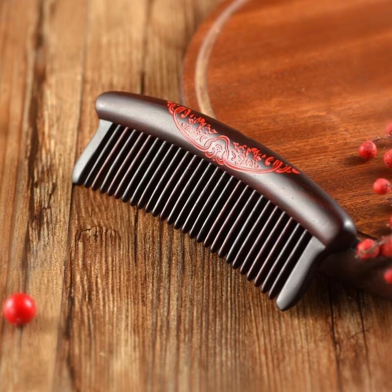 Tan Mujiang Rosewood Inlaid Women's Comb Gift Set