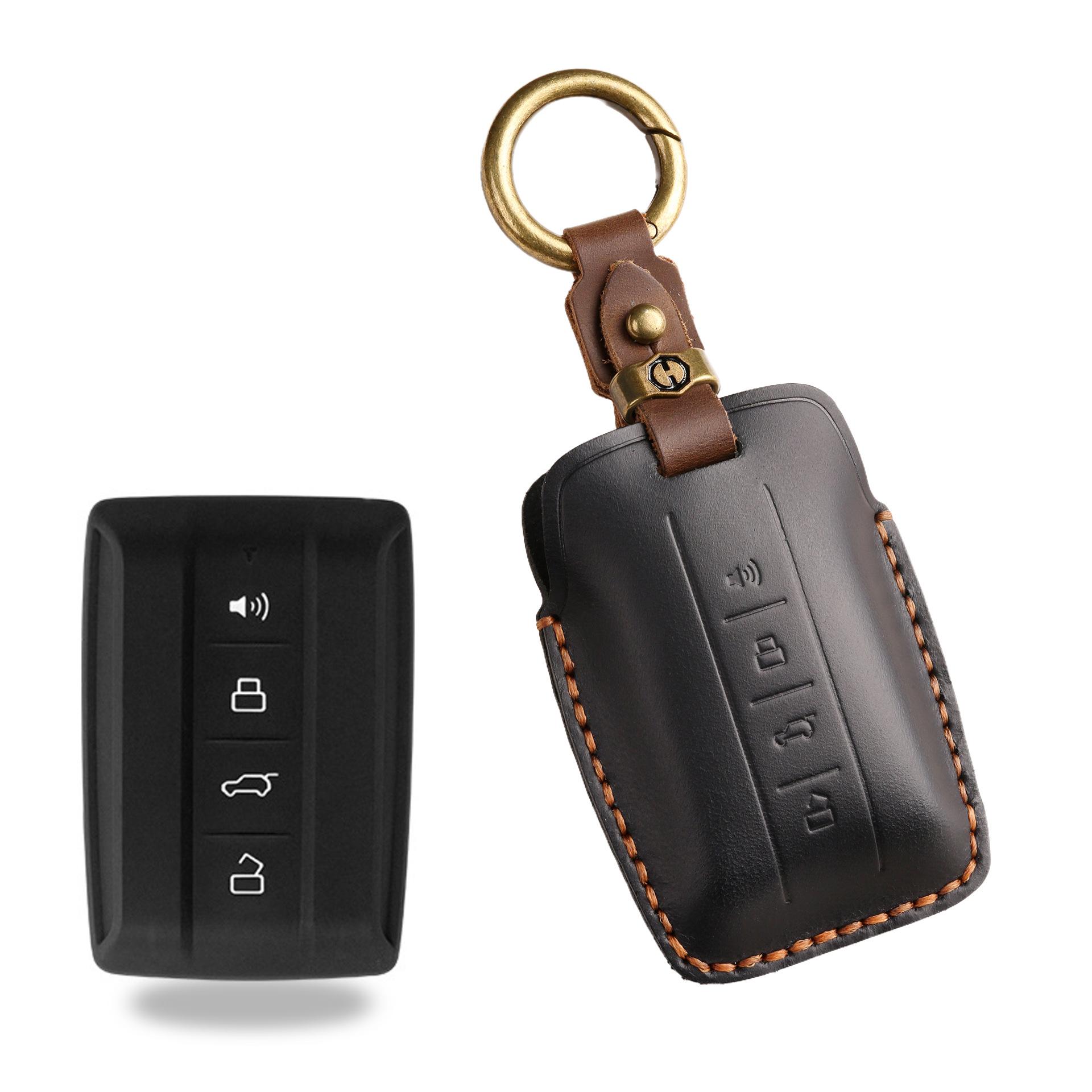 

Retro key cover, suitable for tank 300 key bag, 300 500 Wei Pai car shell buckle bag, genuine leather, purely handmade. чёрный