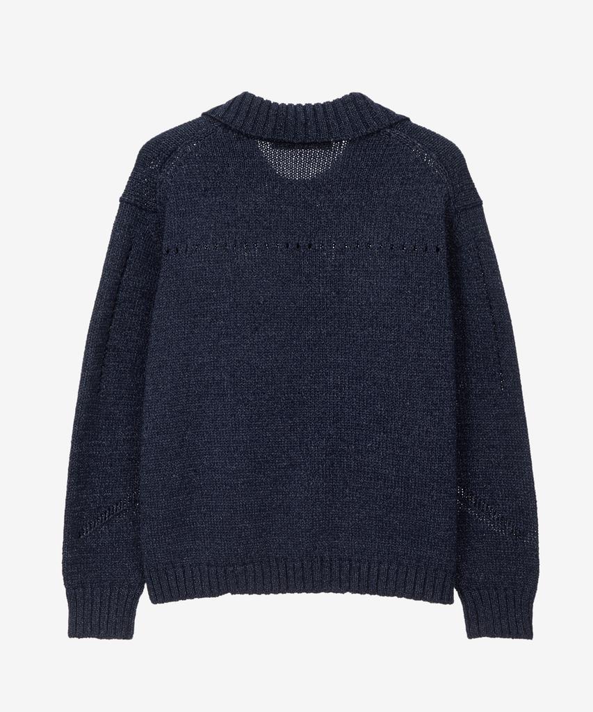 MINDBRIDGE [Hoite] Wool Blend Glitter Collar Semi-Oversized Knit