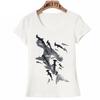 Ameitte Summer Fashion Women Short Sleeve Save The Blue Whale Narwhal Tattoo Print T Shirt