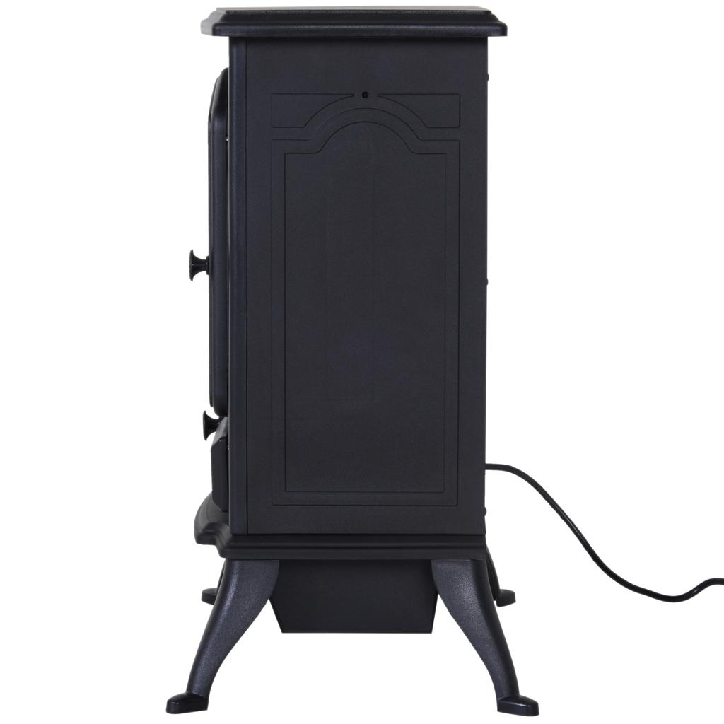 Electric Fireplace with Heating, Electric Fireplace with LED Flame Effect, 1000/2000W Decorative Fireplace, Electric Fireplace Fire Stove, Black