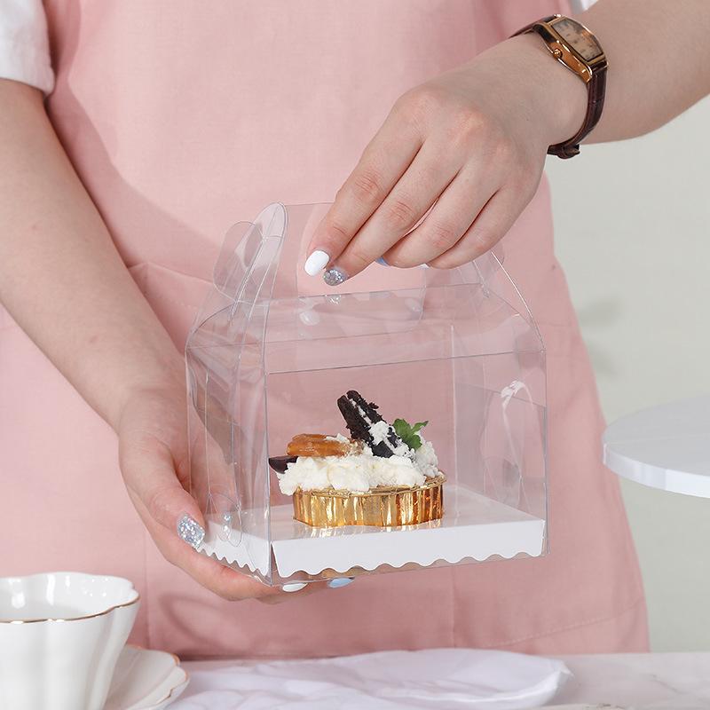 WTEMPO 6PCS 1/2/3 Cavities Thickened PET Pastry Muffin Cake Boxes Transparent Cupcake Hand-held Packaging Boxes Wedding Festival Party Supplies