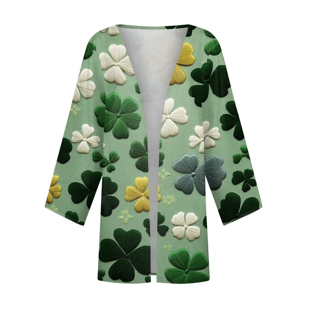 Women's Casual And Fashionable Valentine's Day  Printed Lightweight Mid Length Jacket Cardigan
