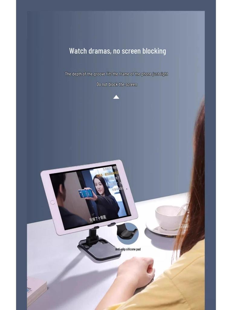 Adjustable Aluminum Phone & Tablet Stand: Foldable, Weighted Base