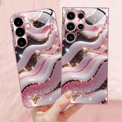 Textur Neu Exquisit Luxus High-End Handyhülle Glas Handyhülle für Samsung Galaxy S26 S25 S24 S23 S22 S21 FE, Ultra, Plus