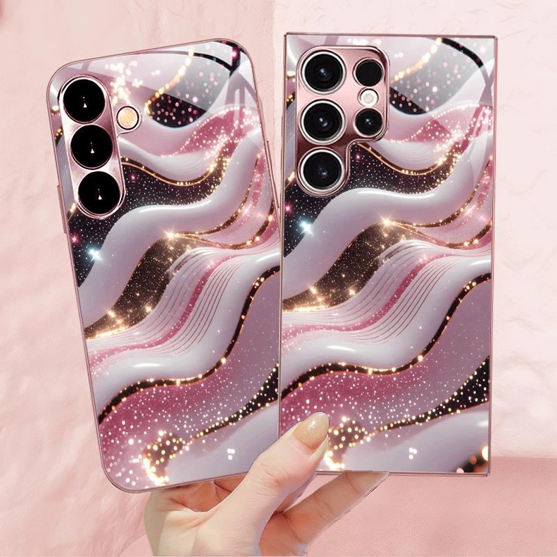 Textur Neu Exquisit Luxus High-End Handyhülle Glas Handyhülle für Samsung Galaxy S26 S25 S24 S23 S22 S21 FE Ultra Plus