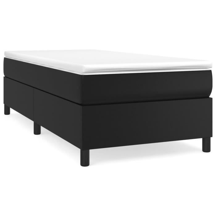 3144590 vidaXL Divan-lit Tapissier Avec Matelas Noir 100x200 Cm Similicuir