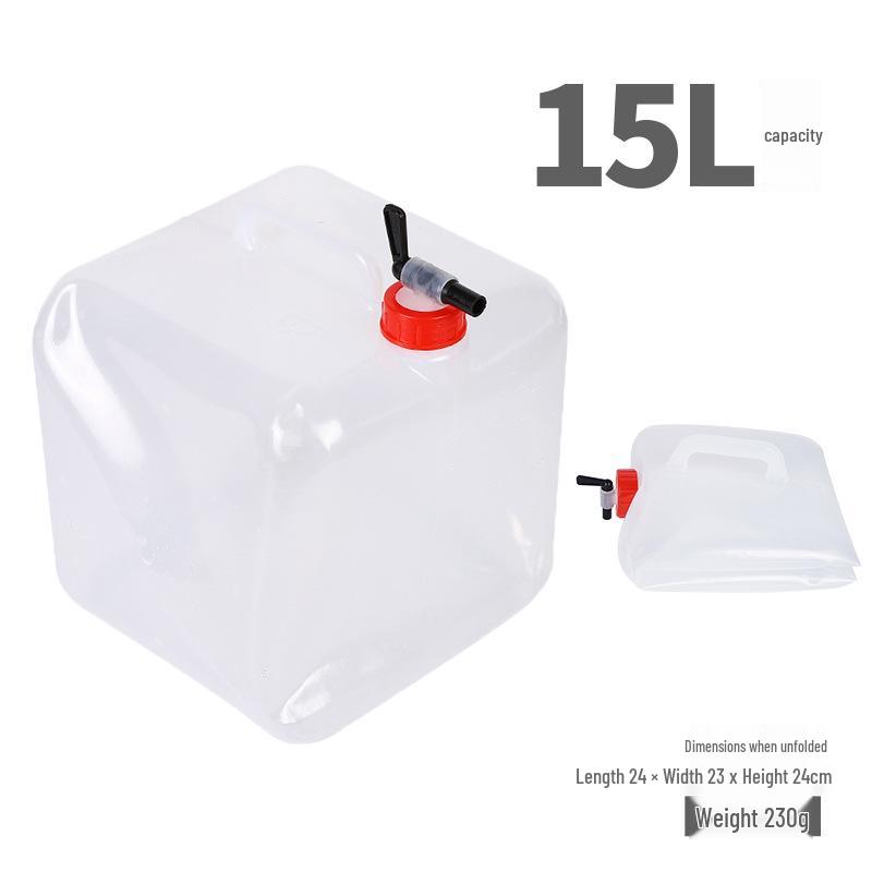 15L Portable Folding Water Bucket - Large Capacity Camping Water Storage Bag 23x23x23 cm