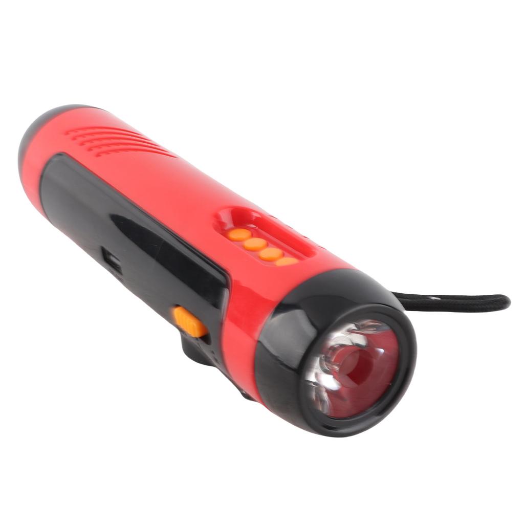 Tragbare Handkurbel-Taschenlampe mit Alarm-FM-Radio-Funktion 1800mAh LED-Generator-Taschenlampe für